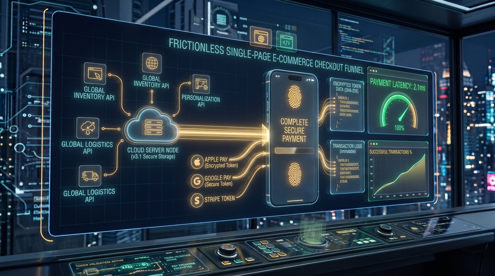 Frictionless Single-Page Checkout Architecture and Instant Payment Tokenization